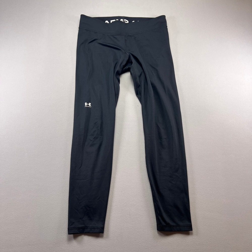 Under Armour Leggings Womens Large Black Stretch High Waisted Athleisure Gym